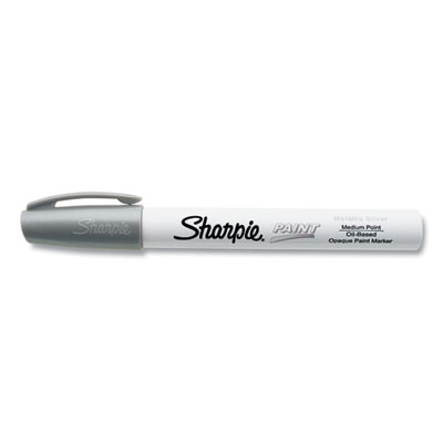 Permanent Paint Marker, Medium Bullet Tip, Silver