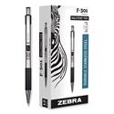 F-301 Ballpoint Pen, Retractable, Fine 0.7 mm, Black Ink, Stainless Steel/Black Barrel