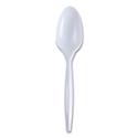 Mediumweight Wrapped Polypropylene Cutlery, Teaspoon, White, 1,000/Carton