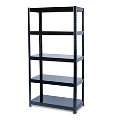 Boltless Steel Shelving, Five-Shelf, 36w x 18d x 72h, Black