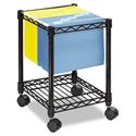 Compact Mobile Wire File Cart, One-Shelf, 15.5w x 14d x 19.75h, Black