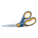 Non-Stick Titanium Bonded Scissors, 8" Long, 3.25" Cut Length, Crane-Style Gray/Yellow Handle