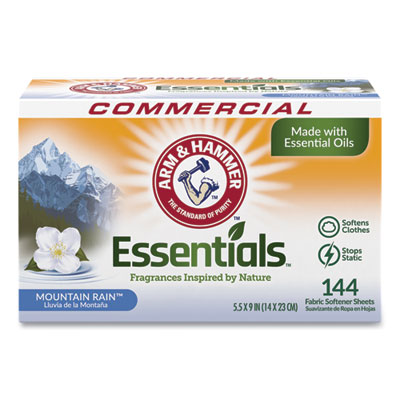 Essentials Dryer Sheets, Mountain Rain, 144 Sheets/Box