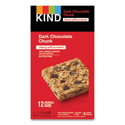 Healthy Grains Bar, Dark Chocolate Chunk, 1.2 oz, 12/Box