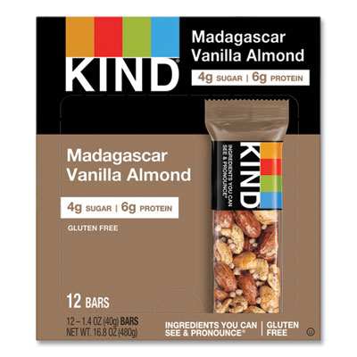 Nuts and Spices Bar, Madagascar Vanilla Almond, 1.4 oz, 12/Box