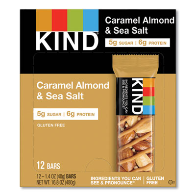 Nuts and Spices Bar, Caramel Almond and Sea Salt, 1.4 oz Bar, 12/Box