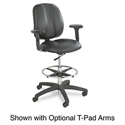 Apprentice II Extended-Height Chair, Supports Up to 250 lb, 22" to 32" Seat Height, Black