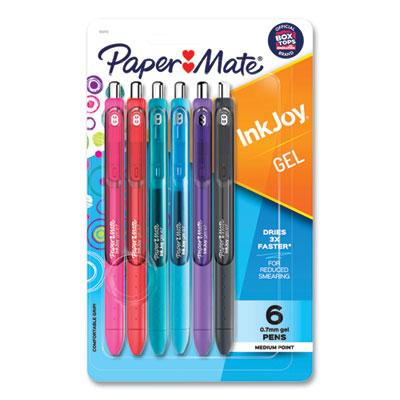 InkJoy Gel Pen, Retractable, Medium 0.7 mm, Assorted Ink and Barrel Colors, 6/Pack