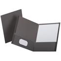 Linen Finish Twin Pocket Folders, 100-Sheet Capacity, 11 x 8.5, Light Gray, 25/Box