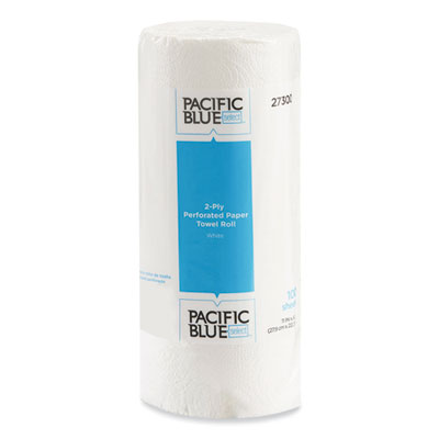 Pacific Blue Select Two-Ply Perforated Paper Kitchen Roll Towels, 2-Ply, 11 x 8.88, White, 100/Roll