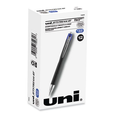 Jetstream Hybrid Gel Pen, Retractable, Bold 1 mm, Blue Ink, Black/Silver/Blue Barrel
