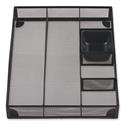 Metal Mesh Drawer Organizer, Six Compartments, 15 x 11.88 x 2.5, Black