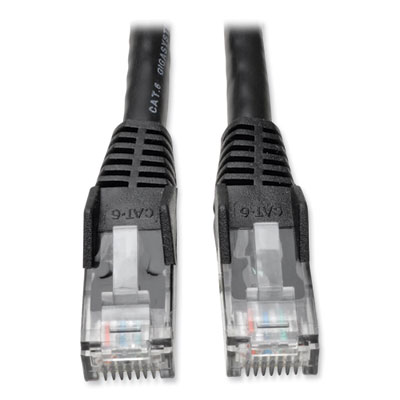 CAT6 Gigabit Snagless Molded Patch Cable, 1 ft, Black