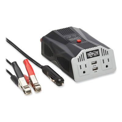 PowerVerter Ultra-Compact Car Inverter, 400 W, Two AC Outlets/Two USB Ports, 3.1 A