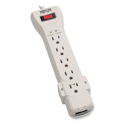 Protect It! Surge Protector, 7 AC Outlets, 15 ft Cord, 2,520 J, Light Gray