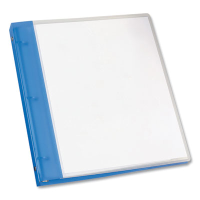 Flexible View Binder with Round Rings, 3 Rings, 0.5" Capacity, 11 x 8.5, Blue