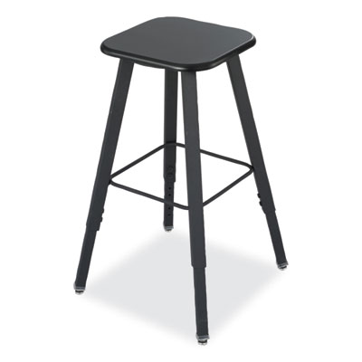 AlphaBetter Adjustable-Height Student Stool, Backless, Supports Up to 250 lb, 35.5" Seat Height, Black