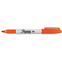 Fine Tip Permanent Marker, Fine Bullet Tip, Orange, Dozen