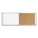 Cubicle Workstation Dry Erase Board, Combo Magnetic Dry Erase/Bulletin, 36" x 18", Tan/White Surface, Satin Aluminum Frame