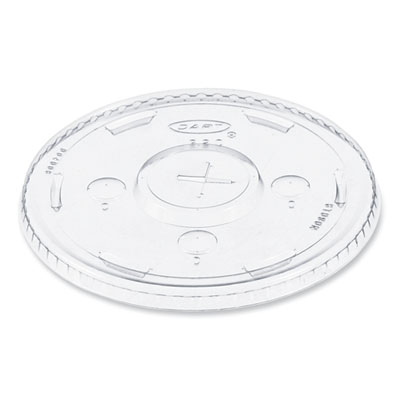 Straw-Slot Cold Cup Lids, Fits 30 oz to 32 oz Cold Cups, Plastic, Clear, 50/Sleeve, 20 Sleeves/Carton