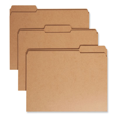 Heavyweight Kraft File Folder, 1/3-Cut Tabs: Assorted, Letter Size, 0.75" Expansion, 11-pt Kraft, Brown, 100/Box