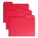 SuperTab Colored File Folders, 1/3-Cut Tabs: Assorted, Letter Size, 0.75" Expansion, 11-pt Stock, Red, 100/Box