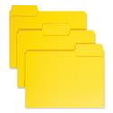 SuperTab Colored File Folders, 1/3-Cut Tabs: Assorted, Letter Size, 0.75" Expansion, 11-pt Stock, Yellow, 100/Box