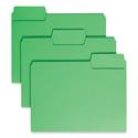 SuperTab Colored File Folders, 1/3-Cut Tabs: Assorted, Letter Size, 0.75" Expansion, 11-pt Stock, Green, 100/Box