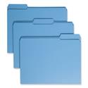 Reinforced Top Tab Colored File Folders, 1/3-Cut Tabs: Assorted, Letter Size, 0.75" Expansion, Blue, 100/Box