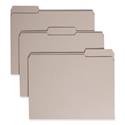 Reinforced Top Tab Colored File Folders, 1/3-Cut Tabs: Assorted, Letter Size, 0.75" Expansion, Gray, 100/Box