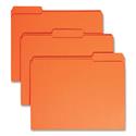 Reinforced Top Tab Colored File Folders, 1/3-Cut Tabs: Assorted, Letter Size, 0.75" Expansion, Orange, 100/Box