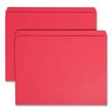 Reinforced Top Tab Colored File Folders, Straight Tabs, Letter Size, 0.75" Expansion, Red, 100/Box