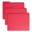 Reinforced Top Tab Colored File Folders, 1/3-Cut Tabs: Assorted, Letter Size, 0.75" Expansion, Red, 100/Box