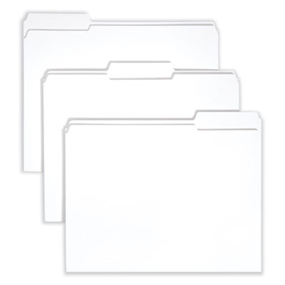 Reinforced Top Tab Colored File Folders, 1/3-Cut Tabs: Assorted, Letter Size, 0.75" Expansion, White, 100/Box