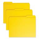 Reinforced Top Tab Colored File Folders, 1/3-Cut Tabs: Assorted, Letter Size, 0.75" Expansion, Yellow, 100/Box