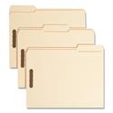 Recycled Top Tab Fastener Folders, 1/3-Cut Tabs: Assorted, 0.75" Expansion, 2 Fasteners, Letter Size, Manila Exterior, 50/Box