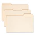 SuperTab Reinforced Guide Height Top Tab Folders, 1/3-Cut Tabs: Assorted, Legal Size, 0.75" Expansion, Manila, 100/Box