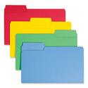 SuperTab Colored File Folders, 1/3-Cut Tabs: Assorted, Legal Size, 0.75" Expansion, 14-pt Stock, Assorted Colors, 50/Box