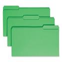 Colored File Folders, 1/3-Cut Tabs: Assorted, Legal Size, 0.75" Expansion, Green, 100/Box