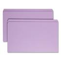 Reinforced Top Tab Colored File Folders, Straight Tabs, Legal Size, 0.75" Expansion, Lavender, 100/Box