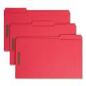 Top Tab Colored Fastener Folders, 0.75" Expansion, 2 Fasteners, Legal Size, Red Exterior, 50/Box