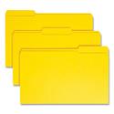 Reinforced Top Tab Colored File Folders, 1/3-Cut Tabs: Assorted, Legal Size, 0.75" Expansion, Yellow, 100/Box