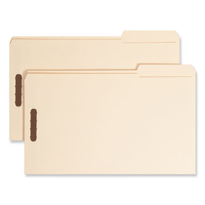 Top Tab Fastener Folders, 1/3-Cut Tabs: Right, 0.75" Expansion, 2 Fasteners, Legal Size, Manila Exterior, 50/Box