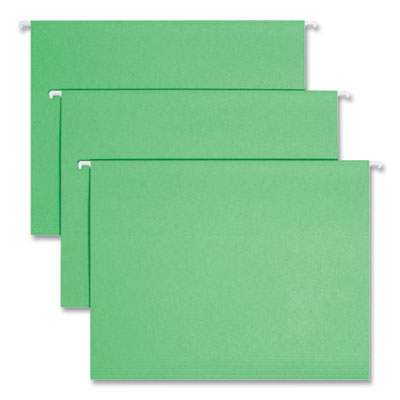 Colored Hanging File Folders with 1/5 Cut Tabs, Letter Size, 1/5-Cut Tabs, Green, 25/Box