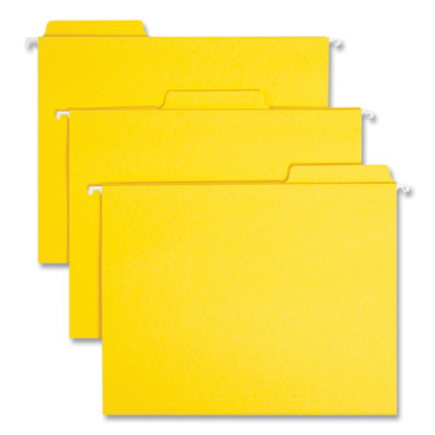 FasTab Hanging Folders, Letter Size, 1/3-Cut Tabs, Yellow, 20/Box