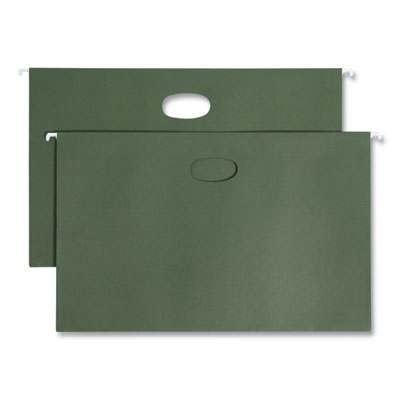 Hanging Pockets with Full-Height Gusset, 1 Section, 1.75" Capacity, Legal Size, Standard Green, 25/Box