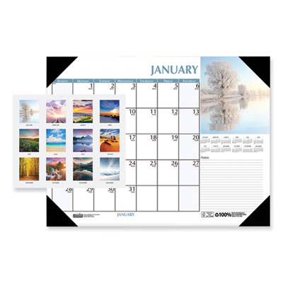 Earthscapes Scenic Desk Pad Calendar, Scenic Photos, 22 x 17, White Sheets, Black Binding/Corners,12-Month (Jan-Dec): 2025