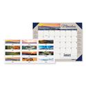 Earthscapes Recycled Monthly Desk Pad Calendar, Motivational Photos, 22 x 17, Blue Binding/Corners, 12-Month (Jan-Dec): 2025