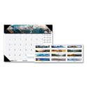 Earthscapes Recycled Monthly Desk Pad Calendar, Mountains of the World Photos, 22 x 17, Black Corners,12-Month(Jan-Dec): 2025