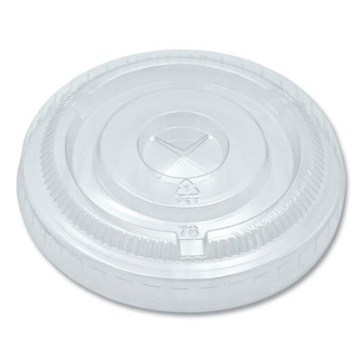 Crystal-Clear Cold Cup Straw-Slot Lids, Fits 9 oz to 10 oz Cold Cups, Plastic, Clear, 100/Pack